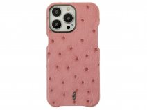 Gatti Classica Ostrich Case iPhone 14 Pro Max hoesje - Queen Pink/Gunmetal