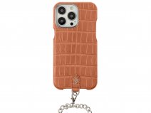 Gatti Pendaglio Alligator Case Orange Ermes/Steel - iPhone 14 Pro Max hoesje