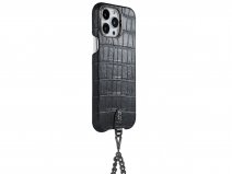 Gatti Pendaglio Alligator Case Black Rubber/Gunmetal - iPhone 14 Pro Max hoesje