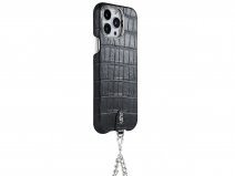 Gatti Pendaglio Alligator Case Black Rubber/Steel - iPhone 14 Pro Max hoesje