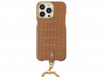 Gatti Pendaglio Alligator Case Honey Matt/Gold - iPhone 14 Pro Max hoesje