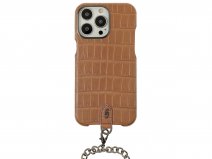 Gatti Pendaglio Alligator Case Honey Matt/Gunmetal - iPhone 14 Pro Max hoesje
