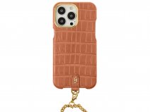 Gatti Pendaglio Alligator Case Orange Ermes/Gold - iPhone 14 Pro Max hoesje