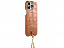 Gatti Pendaglio Alligator Case Orange Ermes/Gold - iPhone 14 Pro Max hoesje