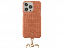 Gatti Pendaglio Alligator Case Orange Ermes/Rose - iPhone 14 Pro Max hoesje