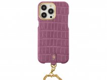 Gatti Pendaglio Alligator Case Pink Camellia/Gold - iPhone 14 Pro Max hoesje