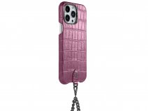 Gatti Pendaglio Alligator Case Pink Camellia/Gunmetal - iPhone 14 Pro Max hoesje