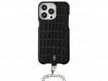 Gatti Pendaglio Alligator Case Intense Matt Black/Steel - iPhone 14 Pro Max hoesje