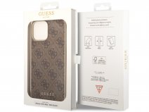 Guess 4G Monogram Charm Case Bruin - iPhone 14 Pro Max hoesje