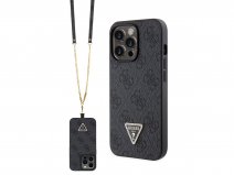 Guess 4G Monogram Necklace Case Grijs - iPhone 14 Pro Max hoesje