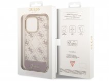 Guess 4G Monogram TPU Case Roze - iPhone 14 Pro Max hoesje