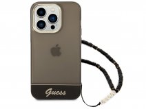 Guess Beads Charm Case Zwart - iPhone 14 Pro Max hoesje