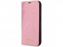 Guess Croco Folio Wallet Case Roze - iPhone 14 Pro Max hoesje