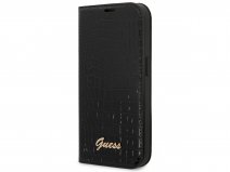 Guess Croco Folio Wallet Case Zwart - iPhone 14 Pro Max hoesje