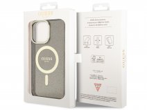 Guess Glitter MagSafe TPU Case Grijs - iPhone 14 Pro Max hoesje