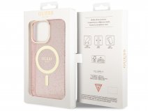 Guess Glitter MagSafe TPU Case Roze - iPhone 14 Pro Max hoesje