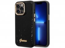 Guess Glossy Croco Case Zwart - iPhone 14 Pro Max hoesje