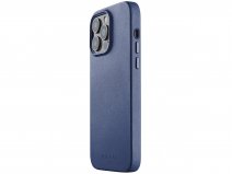 Mujjo Full Leather Case MagSafe Blue - iPhone 14 Pro Max Hoesje Leer