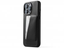 Mujjo Full Leather Wallet Case Black - iPhone 14 Pro Max Hoesje Leer