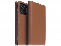 SLG Design D6 Leather Diary Case Bruin - iPhone 14 Pro Max hoesje Leer