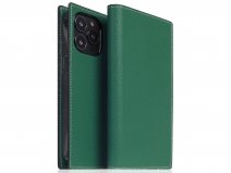 SLG Design D6 Leather Diary Case Groen - iPhone 14 Pro Max hoesje Leer