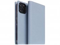 SLG Design D8 Folio Leer Powder Blue - iPhone 14 Pro Max hoesje