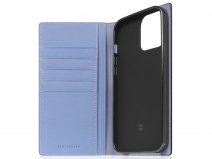 SLG Design D9 Chevere Chagrin Leer Blauw - iPhone 14 Pro Max hoesje