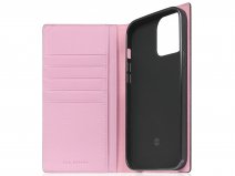SLG Design D9 Chevere Chagrin Leer Roze - iPhone 14 Pro Max hoesje