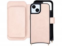 CaseMania 2in1 Bookcase met Koord en Minibag - iPhone 15 Hoesje Roze