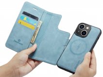CaseMania 2in1 MagSafe Bookcase Aqua - iPhone 15 Hoesje