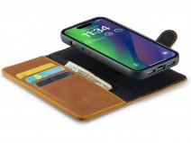 CaseMania 2in1 Magnetic Leather Bookcase Cognac - iPhone 15 Hoesje Leer