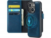 CaseMania 2in1 Magnetic Leather Bookcase Blauw - iPhone 15 Hoesje Leer