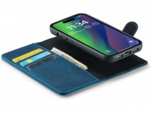 CaseMania 2in1 Magnetic Leather Bookcase Blauw - iPhone 15 Hoesje Leer