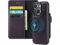 CaseMania 2in1 Magnetic Leather Bookcase Paars - iPhone 15 Hoesje Leer