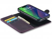 CaseMania 2in1 Magnetic Leather Bookcase Paars - iPhone 15 Hoesje Leer