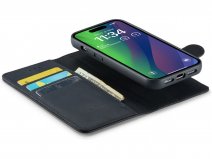 CaseMania 2in1 Magnetic Leather Bookcase Zwart - iPhone 15 Hoesje Leer