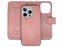 CaseMania 2in1 Magnetic Bookcase XL Roze - iPhone 15 Hoesje