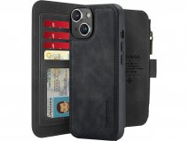 CaseMe 2in1 Wallet Ritsvak Case Zwart - iPhone 15 Hoesje