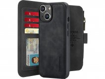 CaseMania 2in1 Wallet Ritsvak Case Zwart - iPhone 15 Hoesje