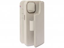 Decoded Leather Detachable Wallet Case Beige - iPhone 15 hoesje