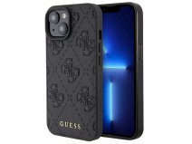 Guess 4G Monogram Stamped Case Zwart - iPhone 15 hoesje