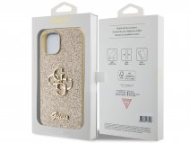 Guess Big 4G Glitter Case Goud - iPhone 15 hoesje