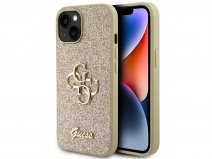 Guess Big 4G Glitter Case Goud - iPhone 15 hoesje