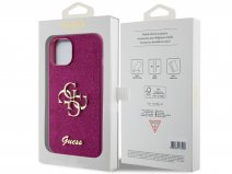 Guess Big 4G Glitter Case Paars - iPhone 15 hoesje