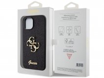 Guess Big 4G Glitter Case Zwart - iPhone 15 hoesje