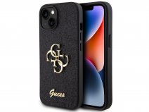 Guess Big 4G Glitter Case Zwart - iPhone 15 hoesje