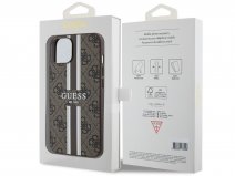 Guess College Monogram Case Bruin - iPhone 15 hoesje