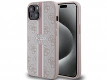 Guess College Monogram Case Roze - iPhone 15 hoesje