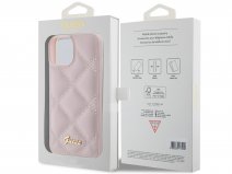 Guess Diamond Quilted Puffer Case Roze - iPhone 15 hoesje