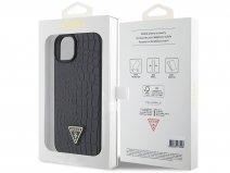 Guess Triangle Croco Case Zwart - iPhone 15 hoesje
